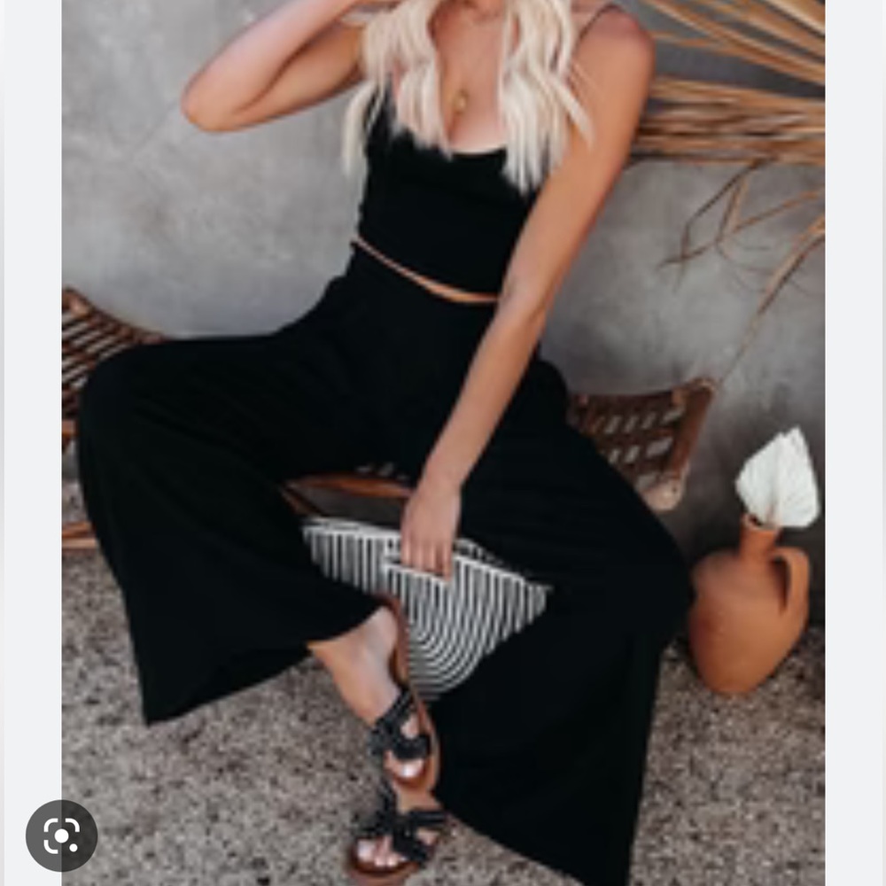 Black Linen Pocketed Pants
